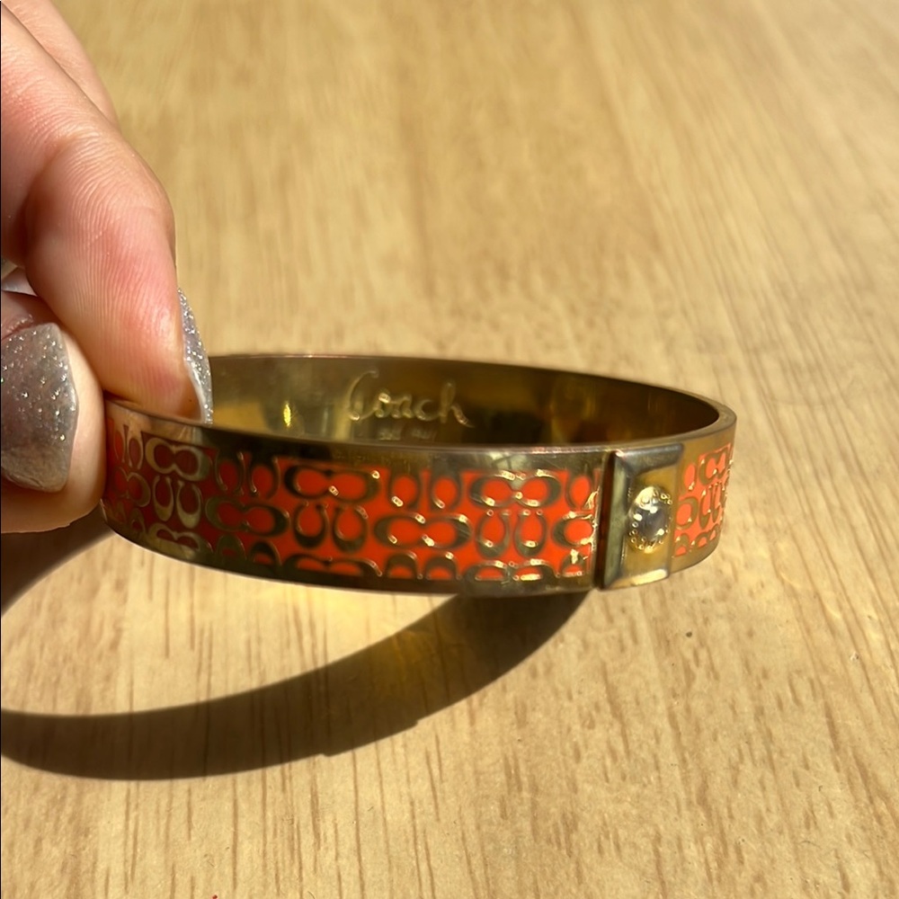 Coach Gold and Orange Bangle Bracelet